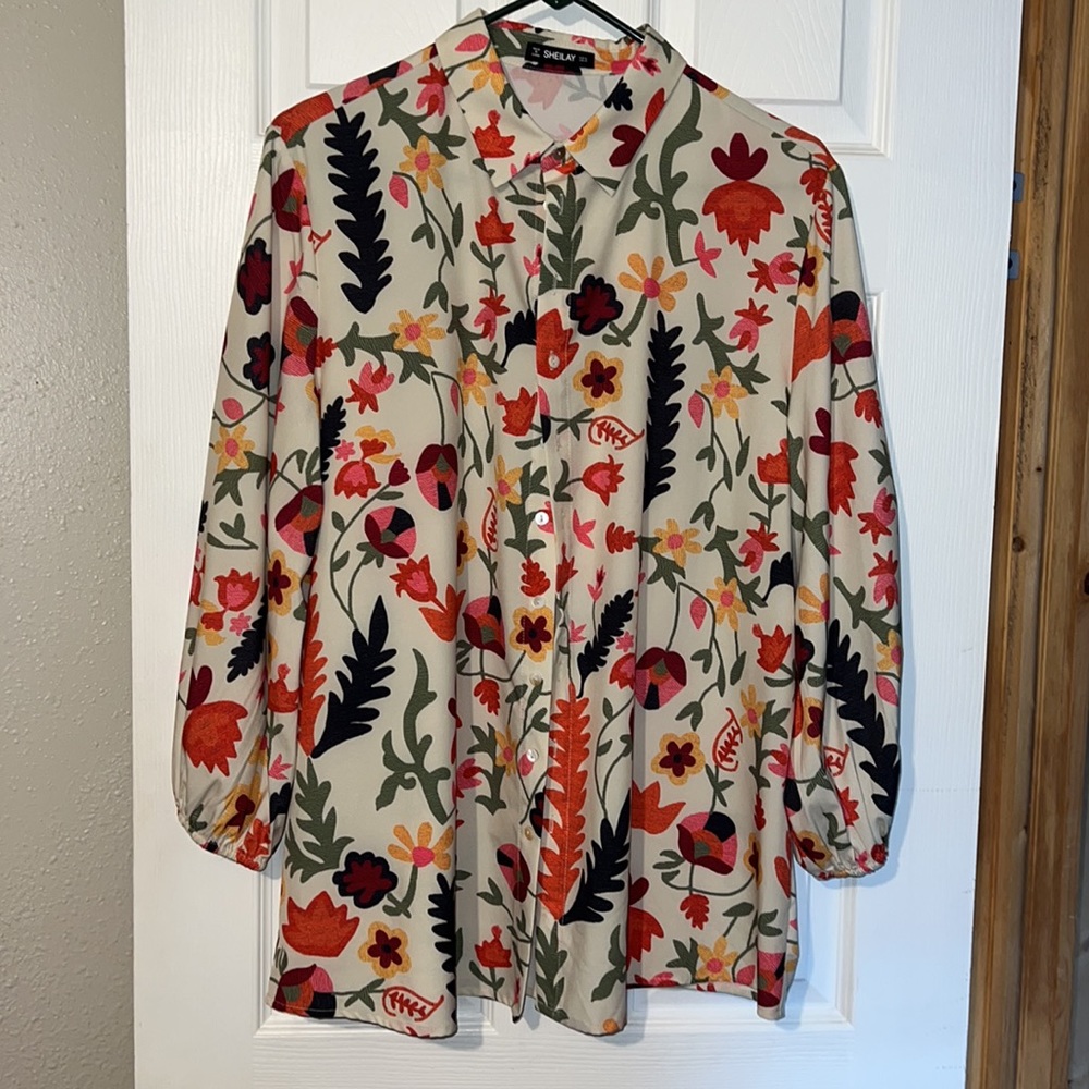 Sheilay 3/4 Floral Print Top - XL